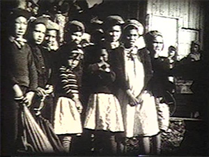 black and white image of children